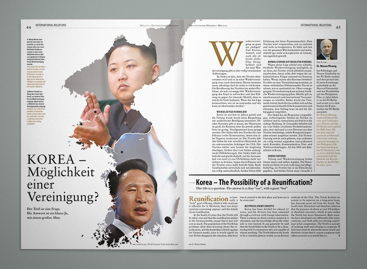 Magazin-Doppelseite aus der Rubrik „International Relations“